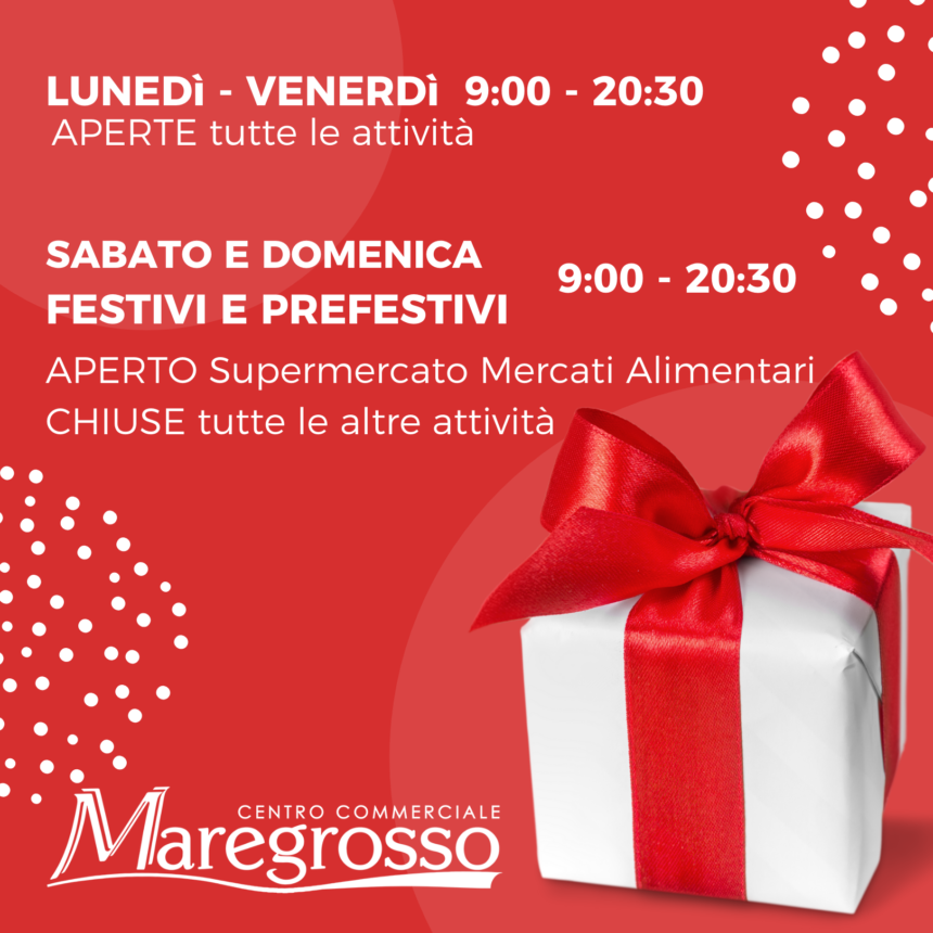 CENTRO MAREGROSSO: I NUOVI ORARI!